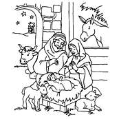 coloriage creche petit jesus